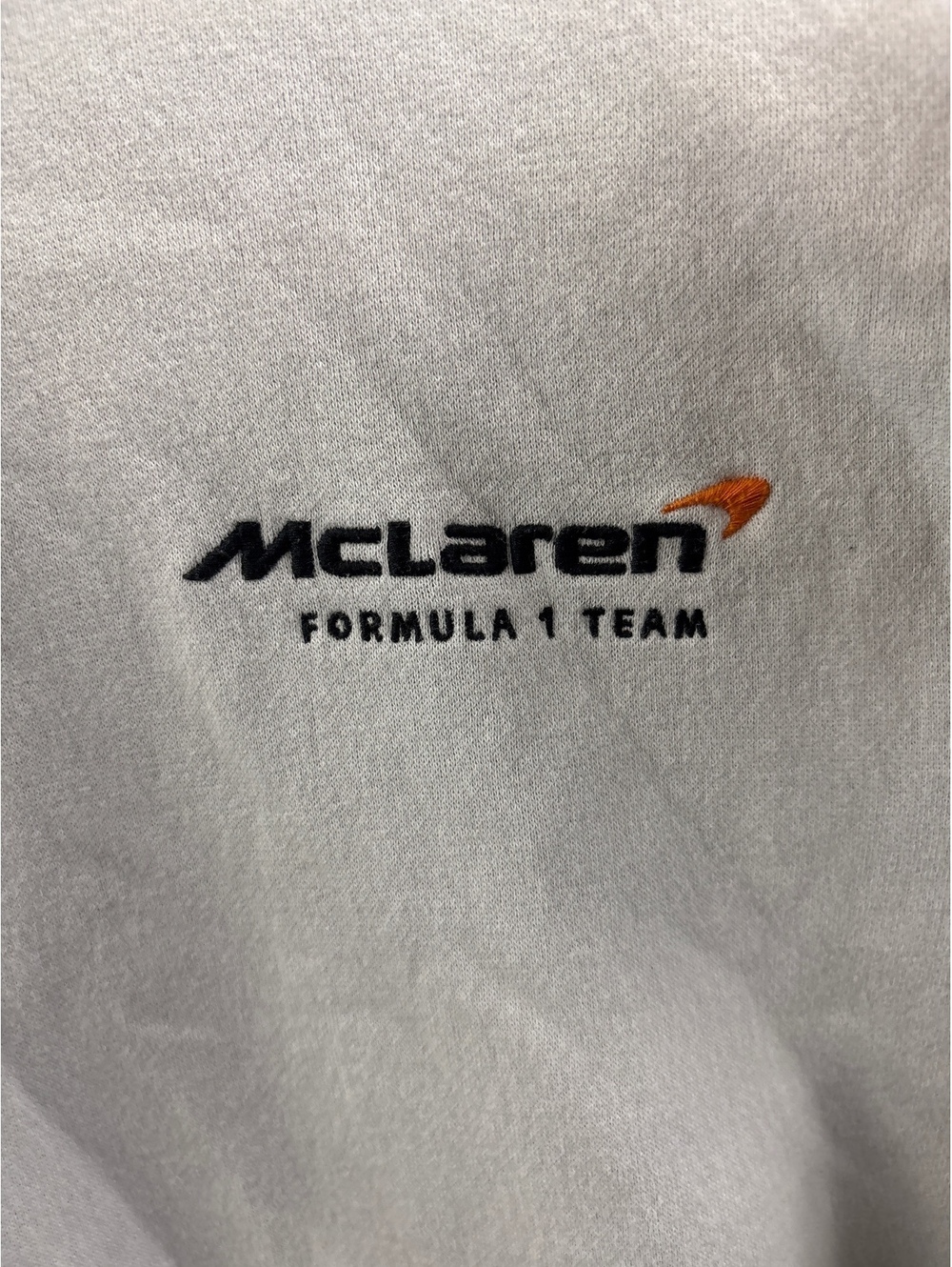 Hollister McLaren Hoodie Mens Small Light White Gray Formula 1 Sweatshirt - Picture 2 of 8